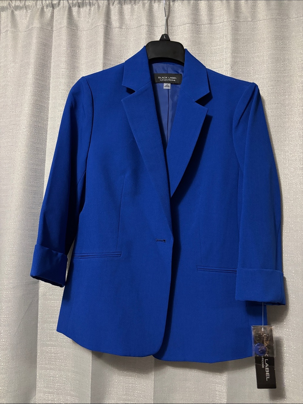 Black Label by Evan-Picone Size 8 Cobalt Blue Women's Tailored Blazer